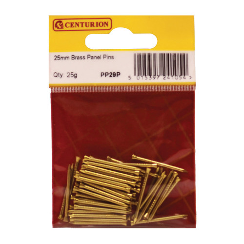 25mm Solid Brass Panel Pins (25g)