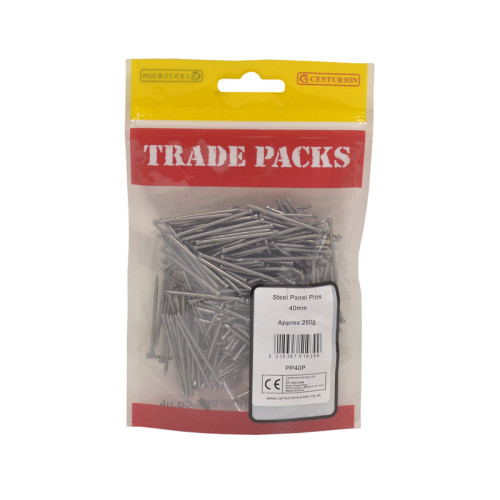 Bright Steel Panel Pins, 40mm x 1.6mm