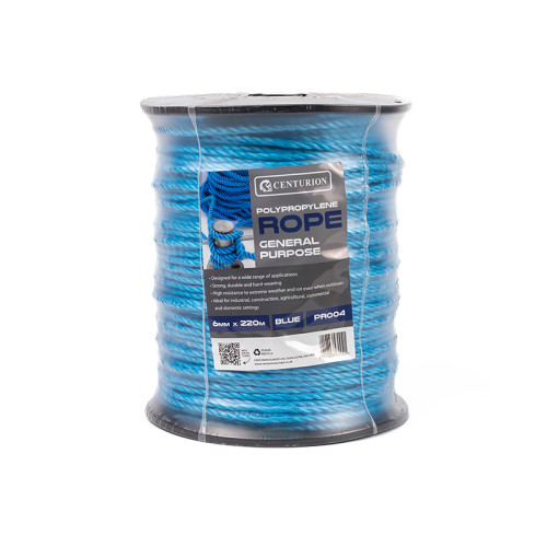 6mm Polypropylene Rope, Blue, 220m Reel