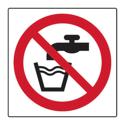 Not drinking water symbol - Labels (50 x 50mm Roll of 250)