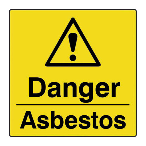 'Danger Asbestos' Labels, Self-Adhesive Vinyl, (50mm x 50mm) (Roll of 250)