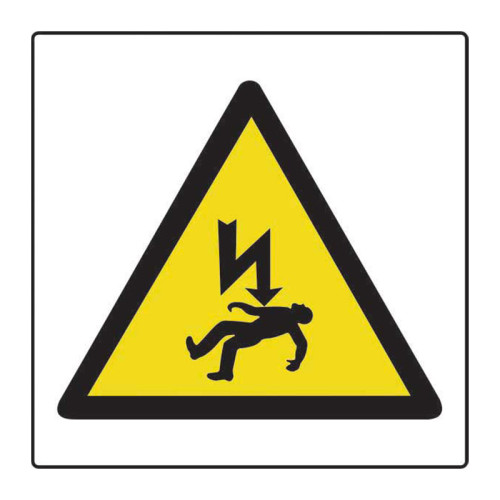 'Danger Of Death Symbol' Labels, Self-Adhesive Vinyl, (50mm x 50mm) (Roll of 250)