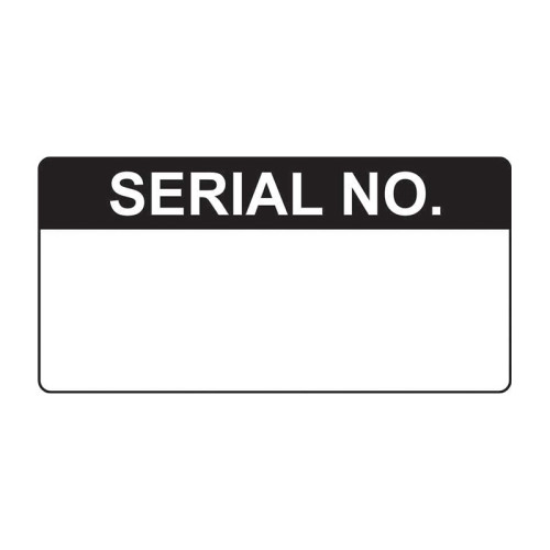 'Serial No.' Labels, Self-Adhesive Vinyl, (50mm x 25mm) (Roll of 250)