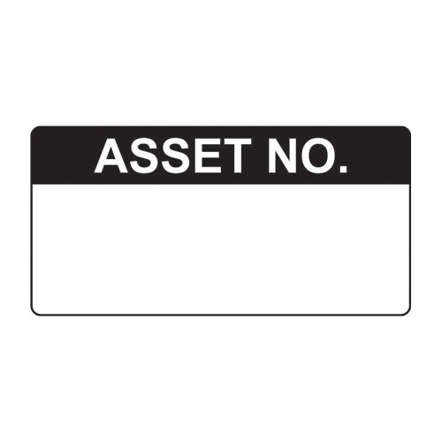 'Asset No.' Labels, Self-Adhesive Vinyl, (50mm x 25mm) (Roll of 250)