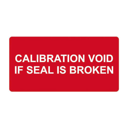 'Calibration Void If Seal Is Broken' Labels, Self-Adhesive Vinyl, (50mm x 25mm) (Roll of 250)