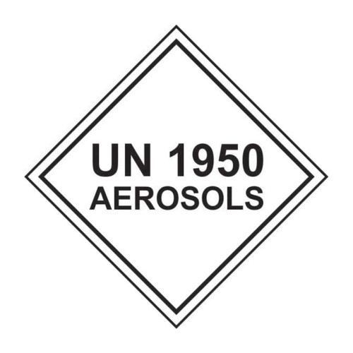 'UN1950 Aerosols' Labels, Laminated Polypropylene, (100mm x 100mm) (Roll of 250)