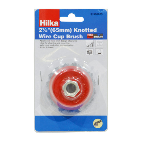 Hilka 65mm M14 Knotted Wire Cup Brush