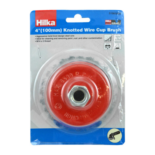 Hilka 100mm M14 Knotted Wire Cup Brush