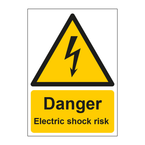 Danger electric shock risk - PP (148 x 210mm)