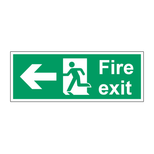 Fire exit (arrow Left) - PP (400 x 150mm)