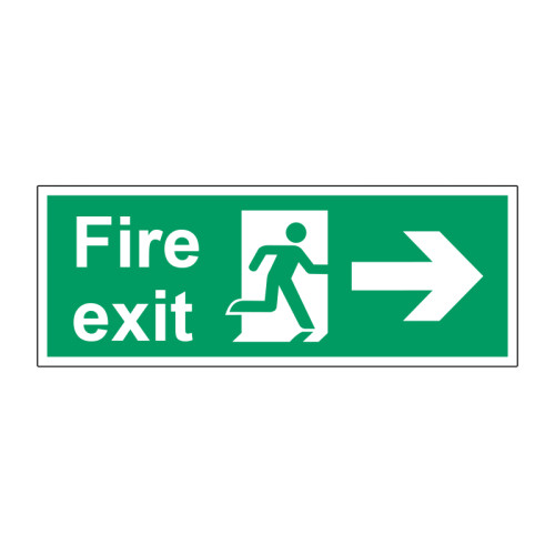 Fire exit (arrow right) - PP (400 X 150mm)