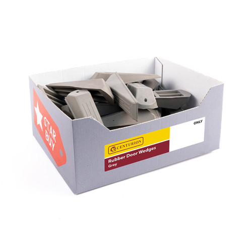 Rubber Door Wedge, Grey, Display Box