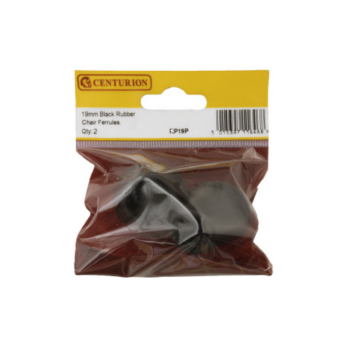 19mm Black Rubber Chair Ferrule (Pack of 2)
