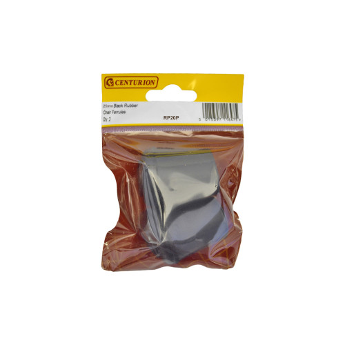 25mm Black Rubber Chair Ferrule (Pack of 2)