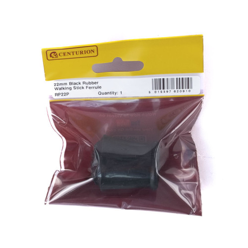 22mm Black Rubber Walking Stick Ferrules