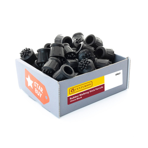 Display Box Deal - 16mm Black Rubber Walking Stick Ferrule (Made to Order)