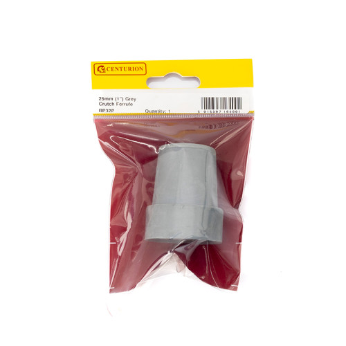 25mm Crutch Ferrule - Grey Rubber