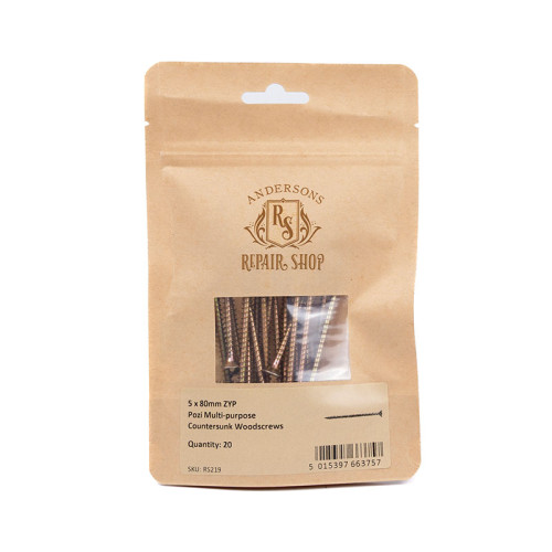 Repair Shop Pozi Multi Purpose C/S Woodscrews - ZYP - 5 x 80mm - 20pk