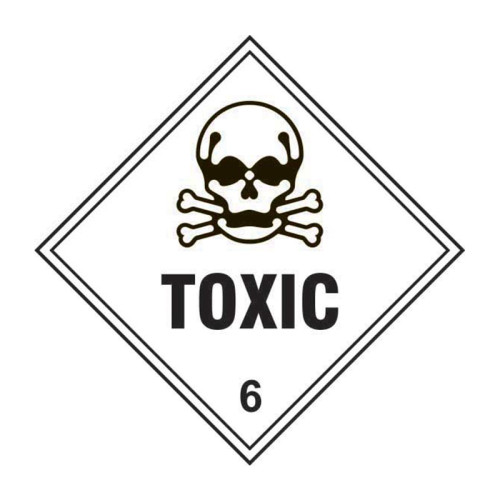 'Toxic 6' Labels, Laminated Polypropylene, (250mm x 250mm) (Pack of 10)