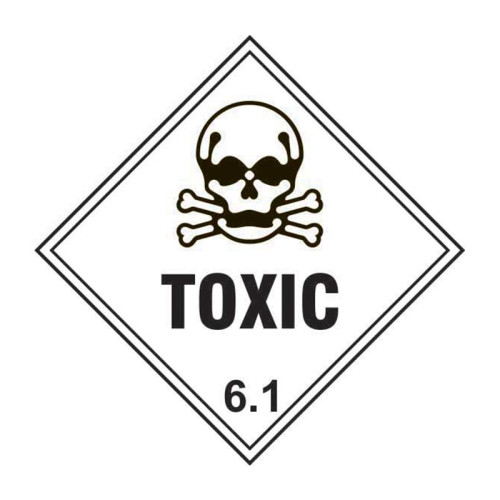 'Toxic 6.1' Labels, Laminated Polypropylene, (250mm x 250mm) (Pack of 10)