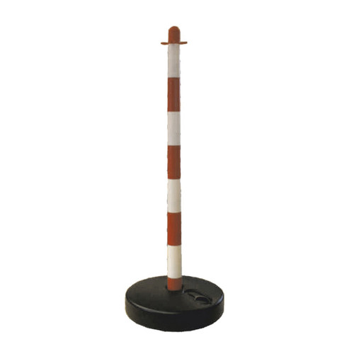Post with Base, Red/White, 40mm x 900mm