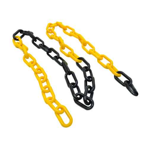 Short Link Plastic Chain, Yellow/Black, 6mm x 5m