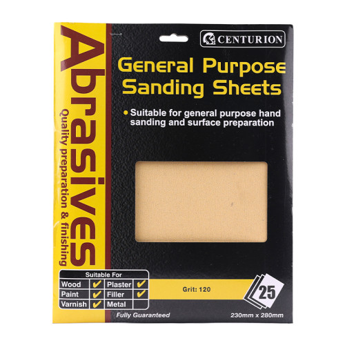 Abrasives Sandpaper Sheets, Medium 1/120 Grit