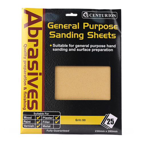 Abrasives Sandpaper Sheets, Coarse S2 / 50 grit