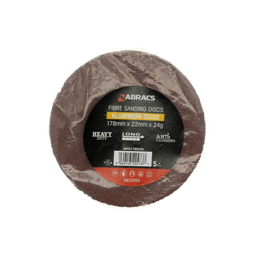ABRASIVE FLOOR DISC 180 X 22MM 24G - PACK 5