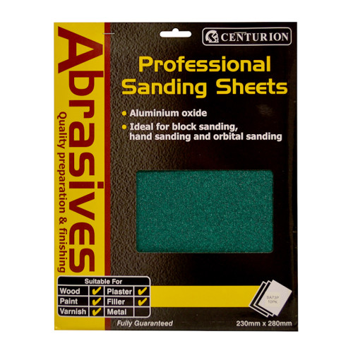 Abrasives Assorted Aluminium Oxide Sandpaper Sheets, Pack of 10