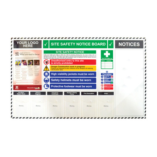 Construction Sign: Site Safety Notice Board - ACP (2000 x 1200mm)