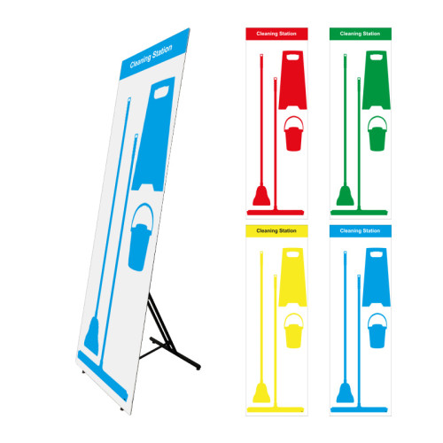 Shadow Board Cleaning Station With Lean Stand, Board Only With Hooks, Style C Red, (650mm x 2000mm)
