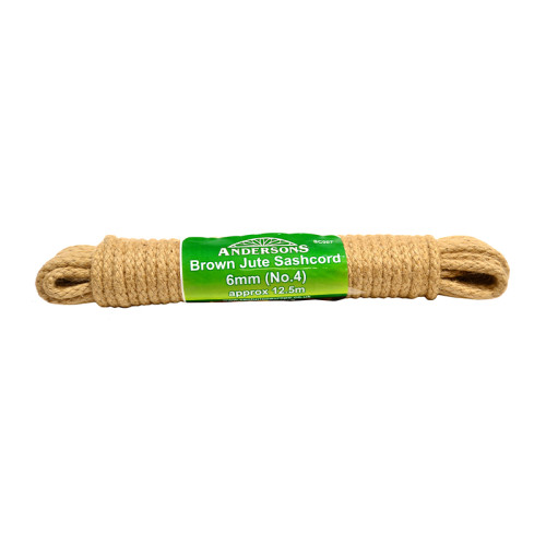 Jute Sash Plaited Cord Hank, 6mm x 12.5m (No 4)
