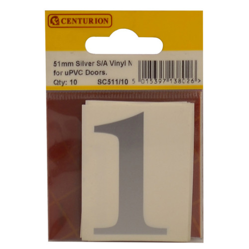 51mm Silver Traditional Font Vinyl 1 SC511/10