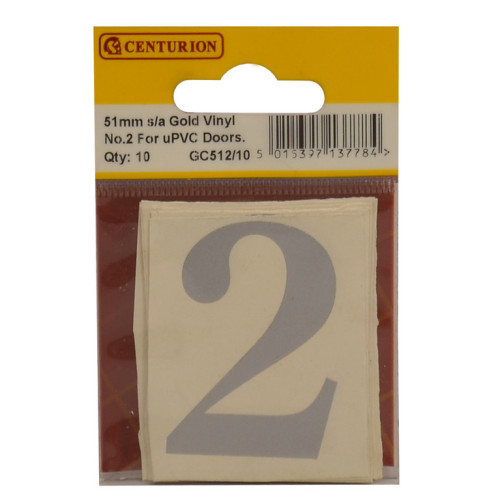 Silver Font Vinyl Number 2 (Pack of 10) SC512/10