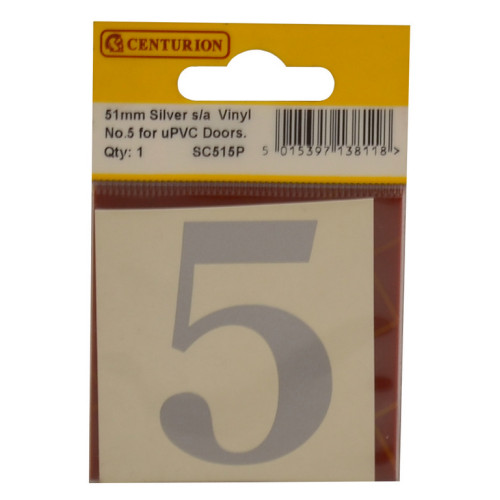Silver Font Vinyl Number 5 SC515P