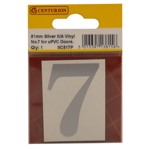 Silver Font Vinyl Number 7 SC517P