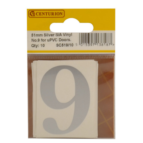 51mm Silver Traditional Font Vinyl 9 SC519/10