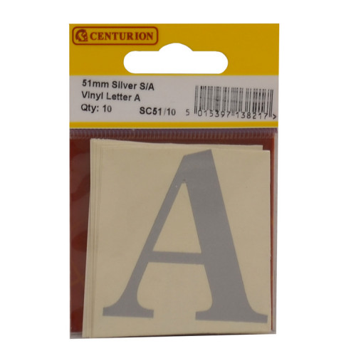 51mm Silver Traditional Font Vinyl A SC51A/10