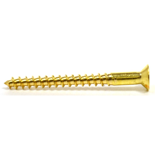 1 1/2" x 6 Slotted Brass Woodscrew - Countersunk Head - (200)