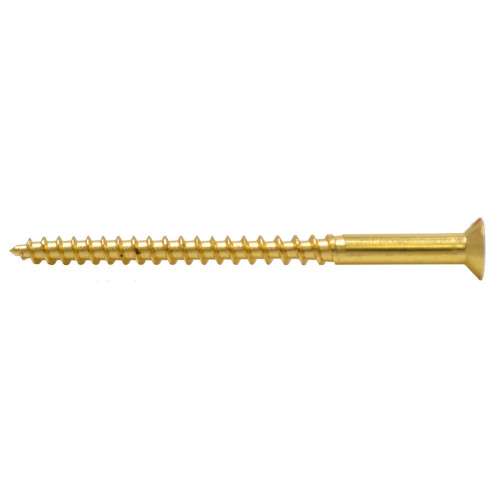 2 1/2" x 8 Slotted Brass Woodscrew - Countersunk Head - (200)