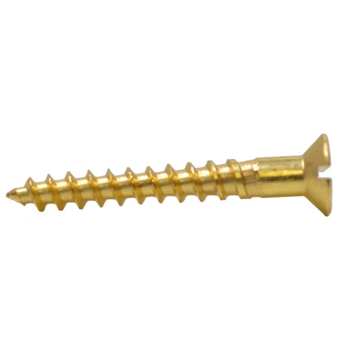 1 1/2" x 10 Slotted Brass Woodscrew - Countersunk Head - (200)