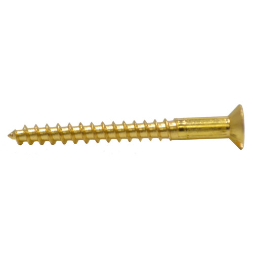 2" x 10 Slotted Brass Woodscrew - Countersunk Head - (200)