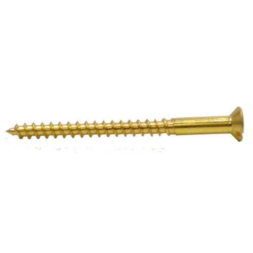 2 1/2" x 10 Slotted Brass Woodscrew - Countersunk Head - (200)