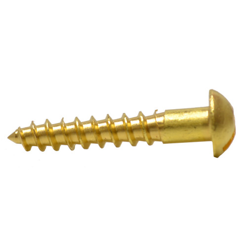 #8 X 1-1/4" Solid Brass Slotted Round Head Wood Screws (Qty 100) – Fastenere, Made In USA