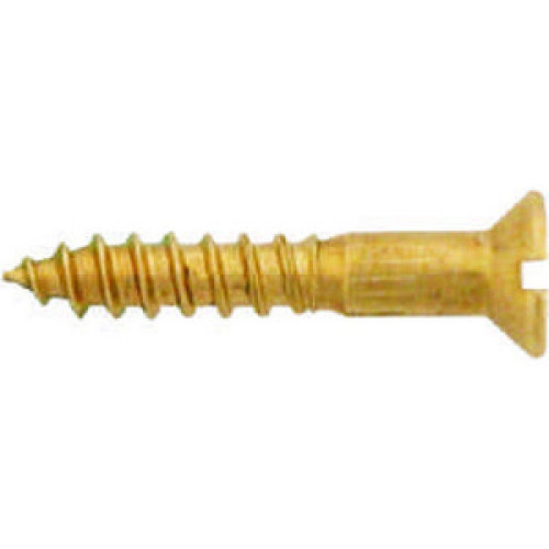 5/8 x 4 Slotted Brass Woodscrew - Countersunk Head