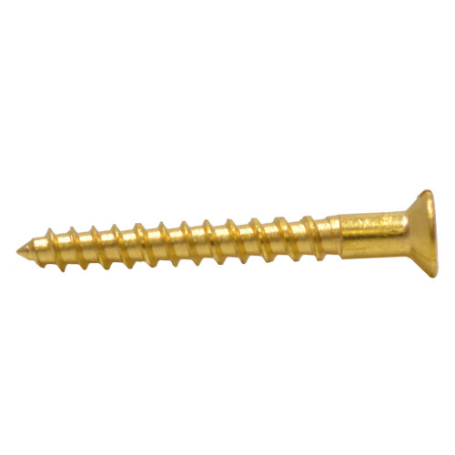 1" x 4 Slotted Brass Woodscrew - Countersunk Head - (200)