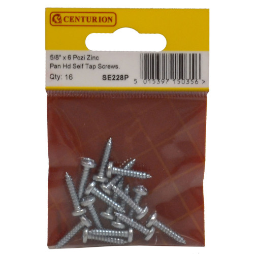 Pozi Pan Head Self Tapping Screws, 5/8" x 6, ZP