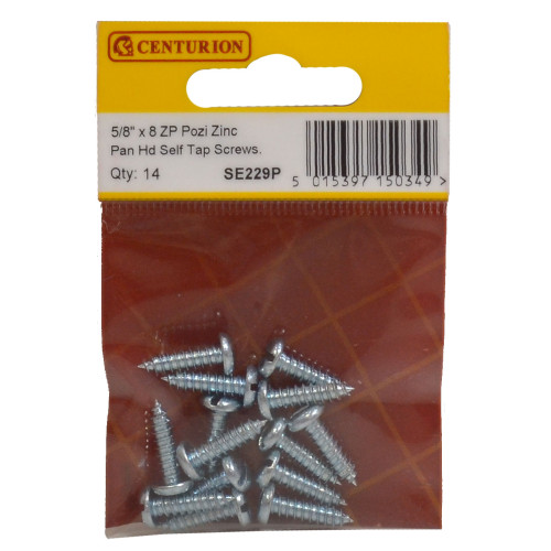 Pozi Pan Head Self Tapping Screws, 5/8" x 8, ZP