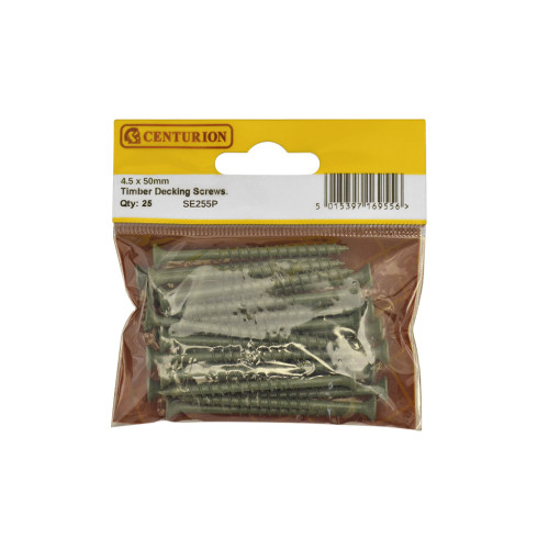 Timber Decking Screws, 4.5 x 50mm, Green